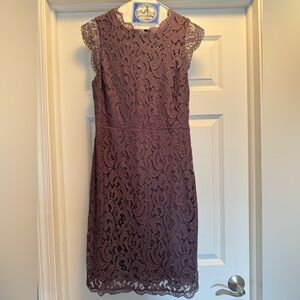 Elegant Purple Lace Midi Dress